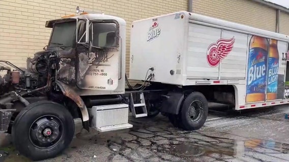 Not the beer! Southfield firefighters save truck full of beer after semi catches fire