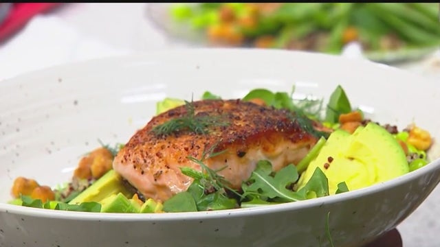 BasBlue's resident chef prepares green goddess salmon