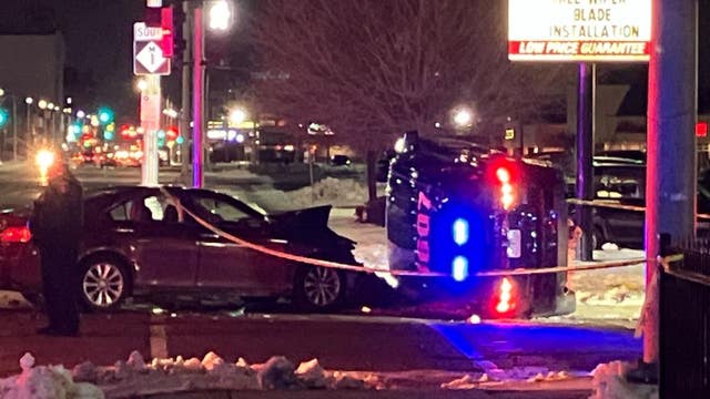 Highland Park police officer crashes in rollover while on priority call