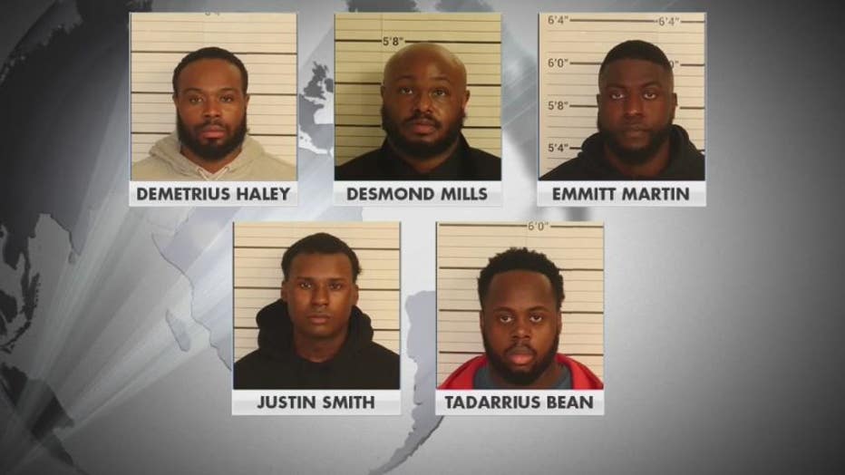The former Memphis police officers charged in the death of Tyree Nichols.