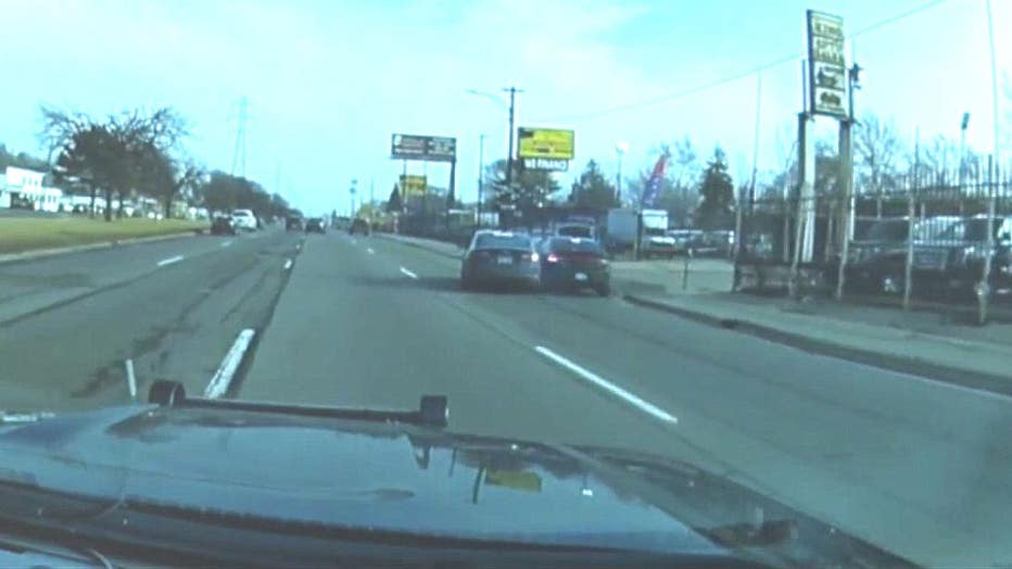 Still shot from the Warren police dashcam video.