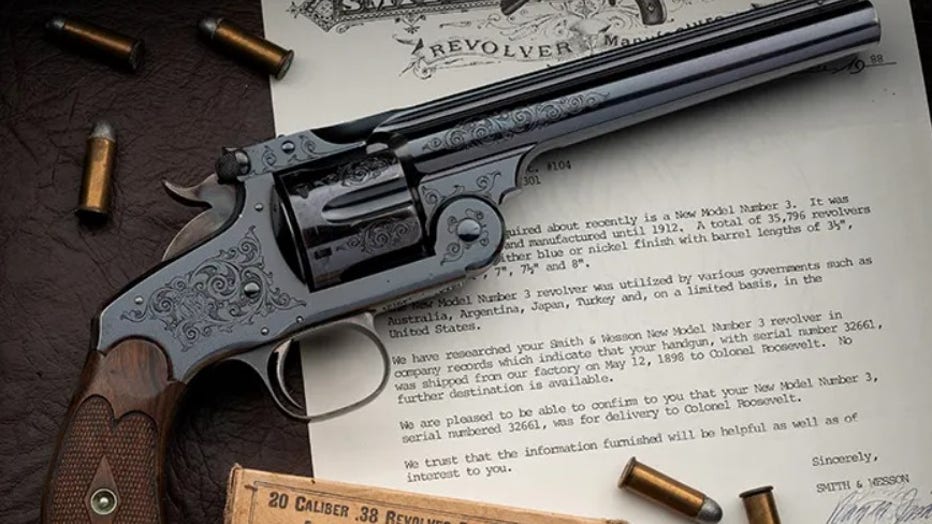 Theodore Roosevelt's Smith & Wesson revolver fetches nearly $1