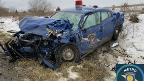 Michigan State Police trooper seriously hurt in Oakland County near Mt. Holly