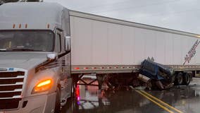 Driver crashes under trailer after semi-truck turns in front of him in Southwest Michigan