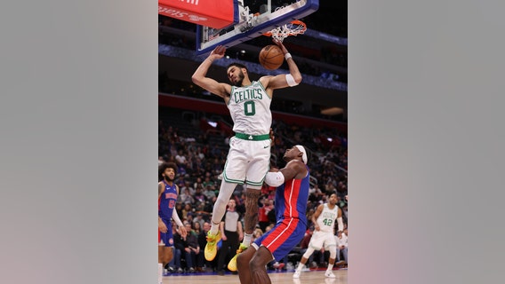 Jayson Tatum scores 34, Celtics cruise past Pistons 111-99