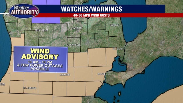 Wind Advisory, widespread showers Thursday along with near-record high temperatures