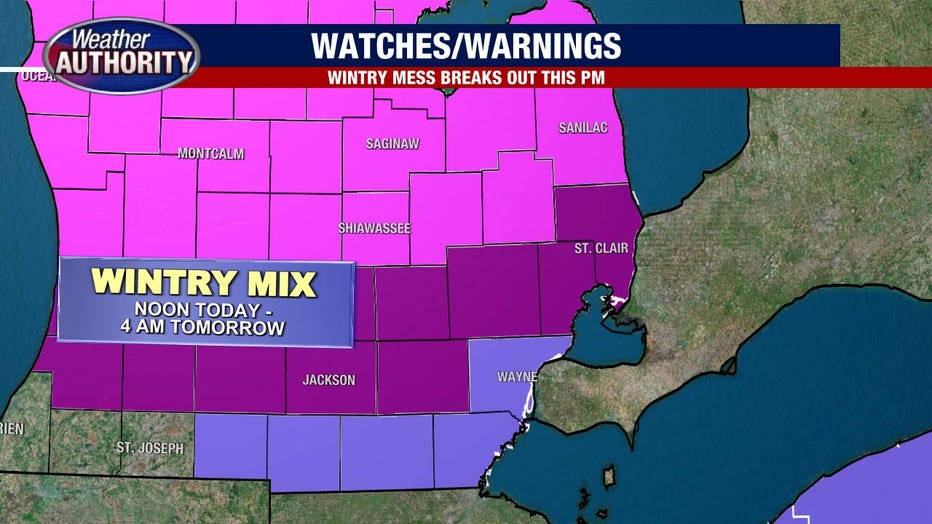 Michigan Winter Storm Warnings Come With Mix Of Freezing Rain, Snow ...