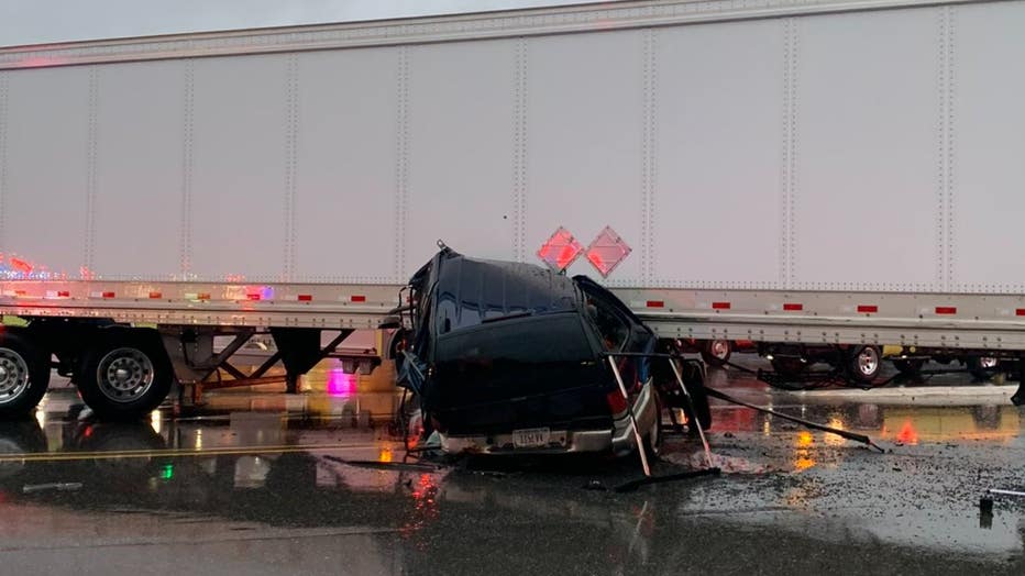 Driver Crashes Under Trailer After Semi-truck Turns In Front Of Him In ...