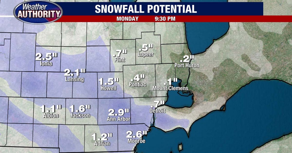 Metro Detroit weather: Snow and cold to start the week before ...