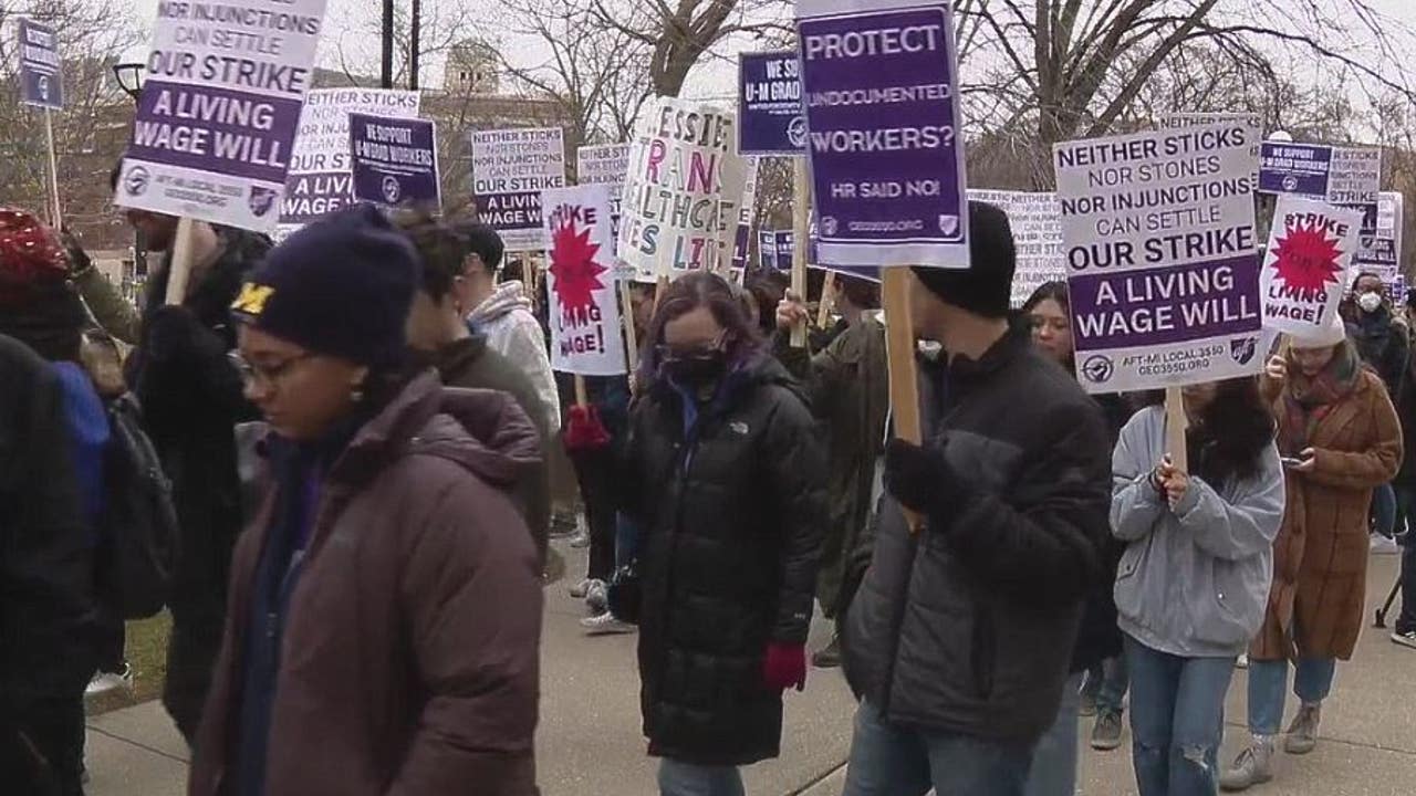 University of Michigan graduate student workers strike over wages