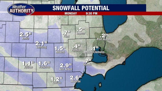 Metro Detroit weather: Snow and cold to start the week before temperatures near 50 to end it