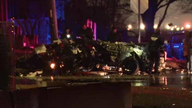 Police: 2 dead after crashing into semi-truck near police precinct