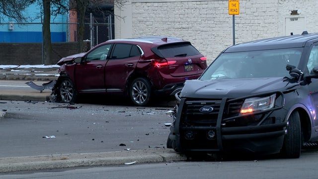 Detroit police officer, child injured after crash on city's east side