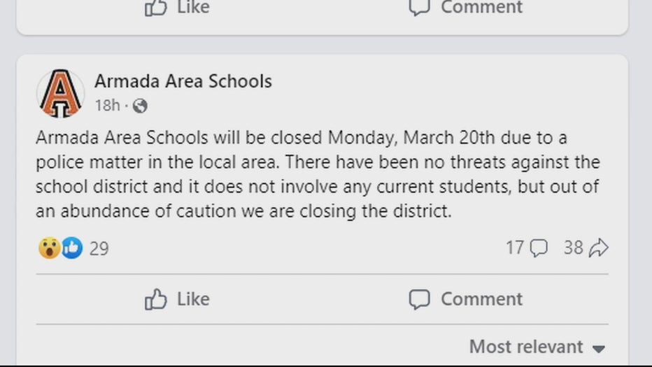 Armada schools shut down after vague social media post by district