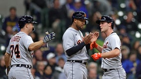 Carpenter homers, Tigers hold Brewers in check with 4-3 win