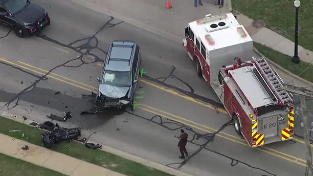 Motorcyclist passing on wrong side of road crashes into van in Livingston County