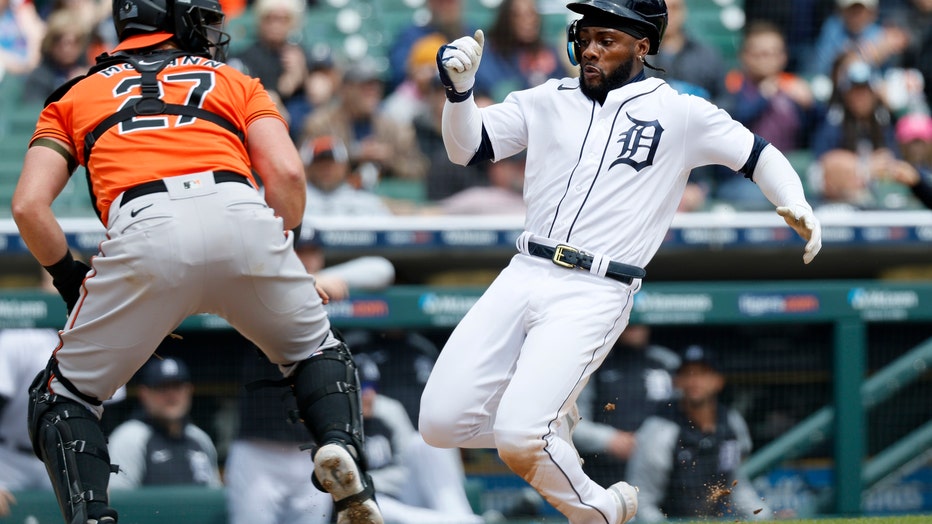 Vierling drives in 4 as Tigers top Orioles 7-4 in DH opener