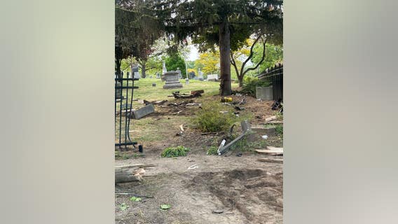 Carjacking suspect crashes through Dearborn cemetery during police chase