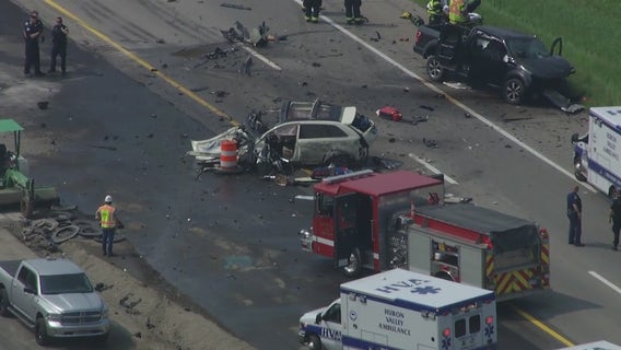 4 hospitalized after wrong-way driver hits multiple vehicles on US-23 in Monroe and Washtenaw counties
