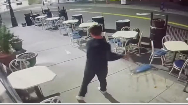 Man sought after throwing chair through Detroit café window