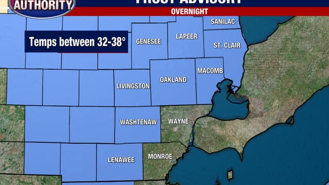 Frost Advisory overnight will bring a chill with frigid drop