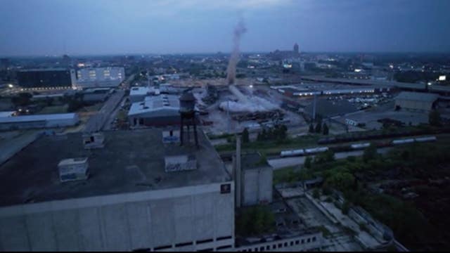 WATCH: Detroit incinerator smokestack imploded