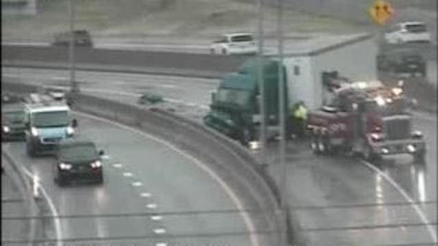 Northbound Southfield Freeway reopened after jackknifed semi