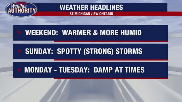 Warmer for the weekend - but expect some storms, too