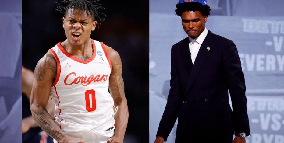 Pistons introduce 2023 draft picks Ausar Thompson and Marcus Sasser