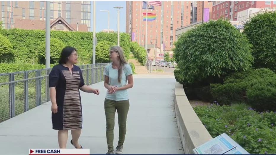 Linh Song, Ann Arbor councilwoman, left, and Professor Kristen Seefeldt.