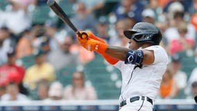 Báez's 2-run single in 1st starts Tigers to 9-0 rout of A's