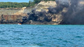Five rescued after boat fire at Pictured Rocks in Upper Peninsula