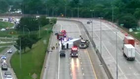 Southbound I-75 at Outer Drive back open after semi-truck rollover