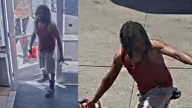 Man tried setting Detroit gas station on fire