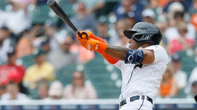 Báez's 2-run single in 1st starts Tigers to 9-0 rout of A's