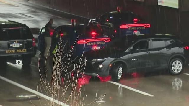 Police search for suspect who shot at victims on Southfield Freeway after crash
