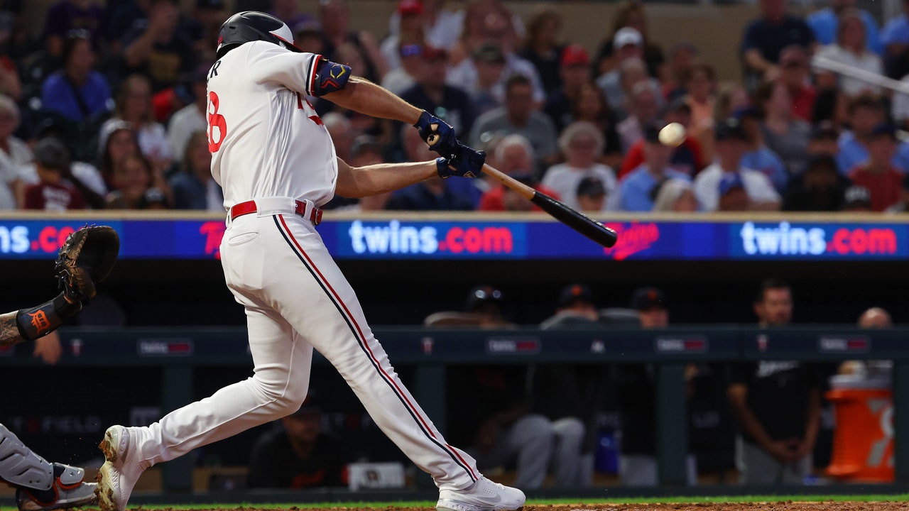 Matt Wallner of the Minnesota Twins looks on against the Chicago News  Photo - Getty Images