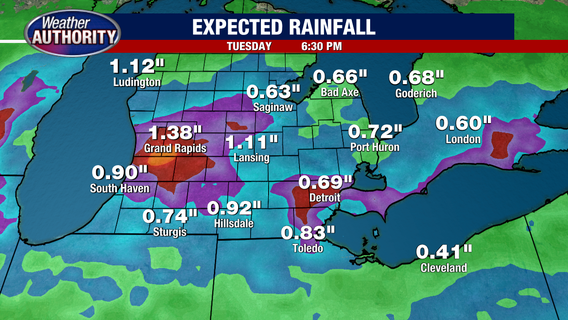 Metro Detroit weather: Flooding expected Monday night as 2 inches of rain could fall in Southeast Michigan