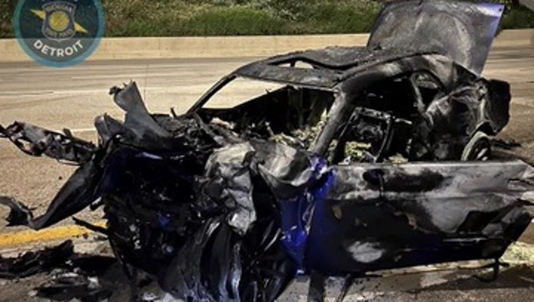 Challenger 'traveling over 100 MPH' hits car crash scene on I-696