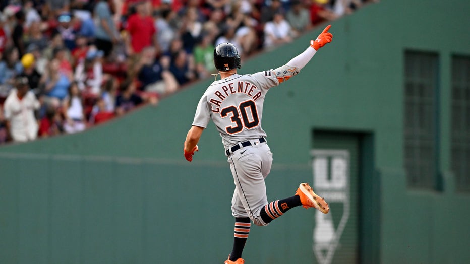 Carpenter hits 2 HRs, Tigers go deep over Green Monster 4 times in 6-2 win  over Red Sox