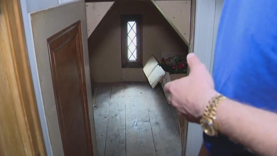 The secret room inside the second floor closet in the Kingsbury Castle.