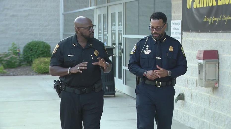 Washtenaw County Sheriff Jerry Clayton, left, Ypsilanti Police Chief Kirk Moore.