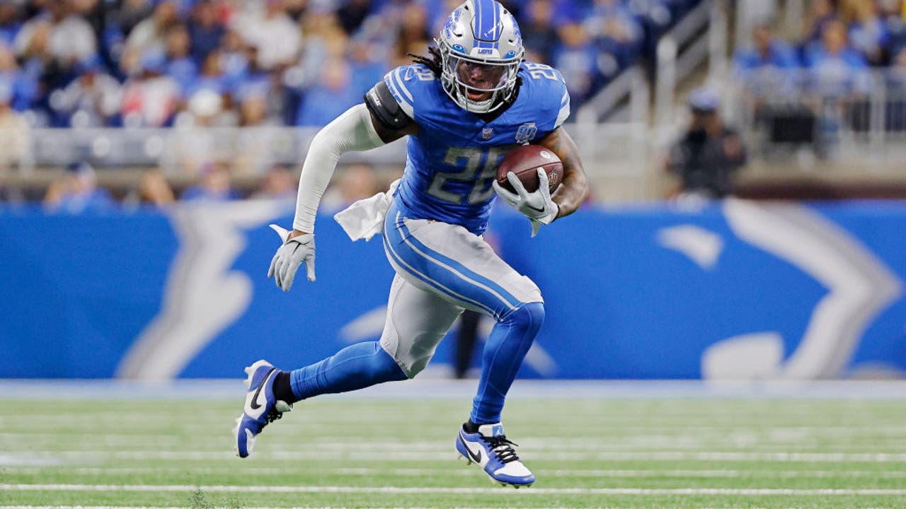 Jamaal Williams of the Detroit Lions runs the ball against the News  Photo - Getty Images