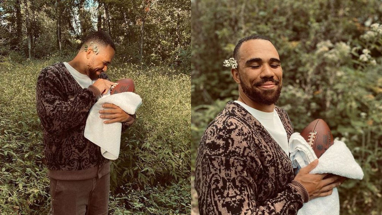 Colts TE Kyler Granson really did a newborn photoshoot with his touchdown  ball 