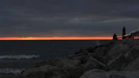 Winter is coming - Buoys, flags coming down at Michigan state park beaches along Great Lakes