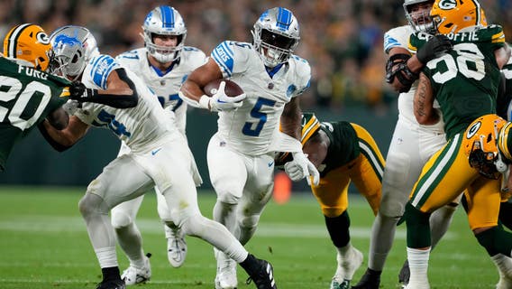 David Montgomery runs wild as Lions beat Packers 34-20 to take early command of NFC North