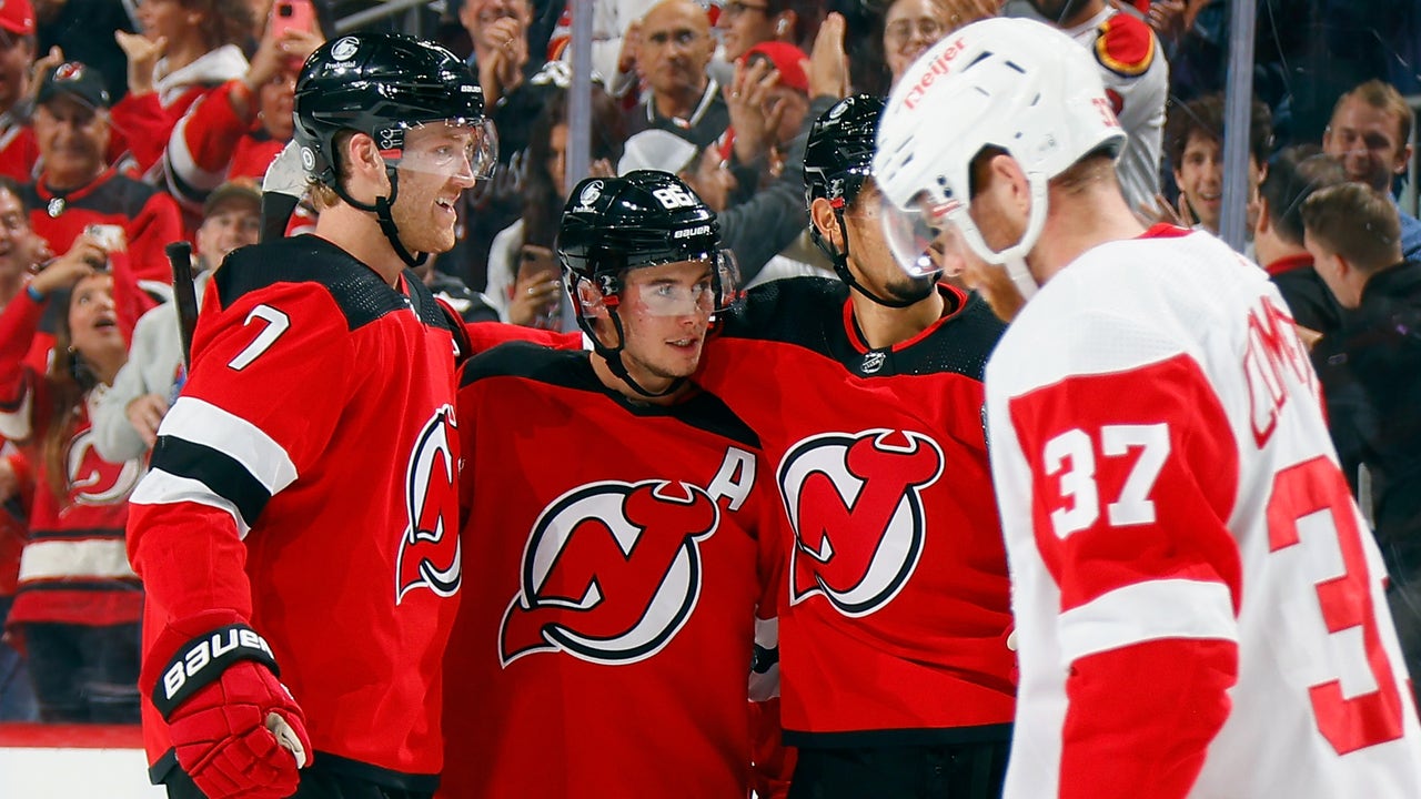 Jack Hughes Scores Twice as Devils Top the Red Wings in Season