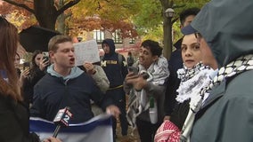 University of Michigan students walk out in support of Palestinians, clash with Israel supporters on campus