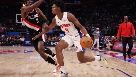Shaedon Sharpe has big second half in Trail Blazers’ comeback victory over Pistons
