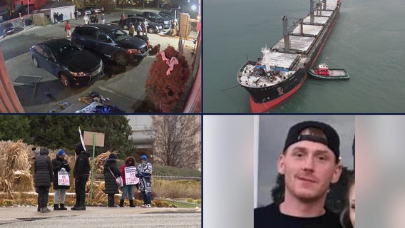 Girls jump to safety from burning apartment • Freighter still stuck on Detroit River • MGM strike continues